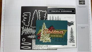 Stampin’ Up! Peaceful Evergreens Christmas Card Tutorial #diy #patternedpaper #papercrafting