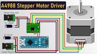 A4988 Tutorial | Control NEMA17 Stepper Motor with A4988 Stepper Motor Driver Module & Arduino