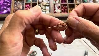 Wire wrapped long earrings