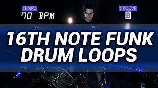 16h note funk drum loop 70 BPM // The Hybrid Drummer