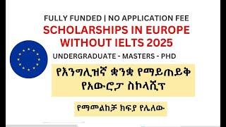 NO IELTS! No Application Fee! Europe Scholarships 2025