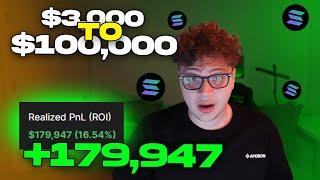 Turning $3,000 into $100,000 with SOLANA MEMECOINS | +$180K Profit June