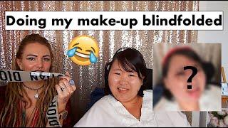 Tutorial on Valentine's day makeup look... With a blindfold!!! | Life with Lian