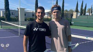 I Hit with ANDREY RUBLEV at Indian Wells!