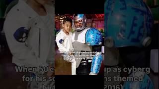 When 50 cent dressed up as Cyborg for his Son’s Teen Titans Themed Birthday party