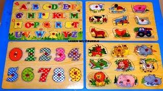 Learn Animals,Numbers counting and ABC letters  Puzzle Fun preschool children learning -Kid Z Fun