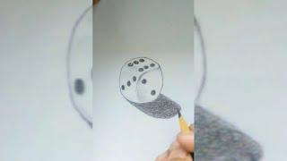 Pencil Sketch Of 3D Dice !! Like This Video !! Aditya Arts #shorts