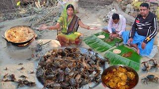 Biggest crab in the world | catching kekra and king of crab recipe, cooking & eating crab in village