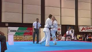 Uliana Grebenshchikova vs. Anastasiia Khasanova. 32 European Weight Category Karate Championships