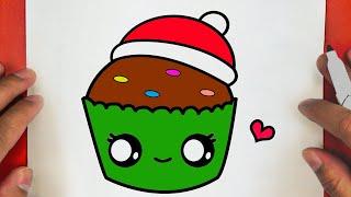 COMMENT DESSINER UN JOLI CUPCAKE DE NOËL, ÉTAPE PAR ÉTAPE, JACK DESSINS