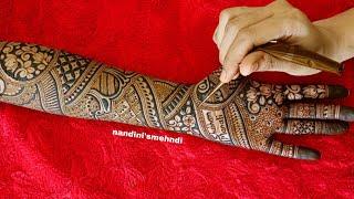 Wedding Mehndi Detailed Video Tutorial | Dulhan Mehandi | Mehendi Full Hand | Henna Art 2024 मेहंदी