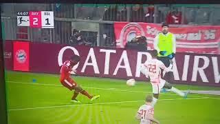 GOAL BY ROBERT LEWANDOWSKI. FC BAYERN MUNICH VS RP LEIPZIG. 1BL-2122-MD21-PGM-FCB-RBL