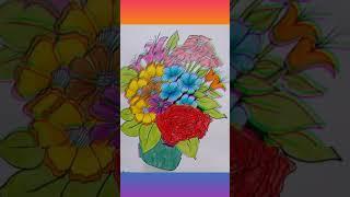 flower vase.......#colourful #flowervasedrawing #random #mix