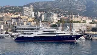 Indian Billionaire Lakshmi Mittal Superyacht AALTO -80m docking in harbour of Monte Carlo, Monaco