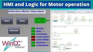 HMI and PLC Programming for Motor Start and Stop | Motor operation and control logic (3/3)