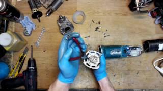 Makita 9565CVR angle grinder armature repalce repair time lapse