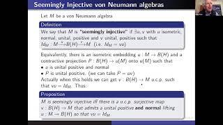 Gilles Pisier (Texas A&M): From injectivity to approximation properties for von Neumann algebras