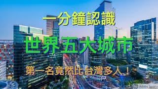 「世界城市人口排名」世界五大人口最多的城市 ，你認識幾個？第一名竟然比台灣多人！！！！‼人多到爆炸！(4K高畫質) World Cities Population Ranking