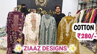 Ziaaz Designs New collection daily wear cotton suits trending neck design ethnicwear online shopping