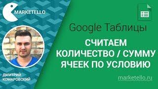 Считаем количество / сумму ячеек по условию (COUNTIF, SUMIF) — Таблицы Google