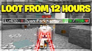 LOOT FROM 12 HOURS OF TIER 3 SVEN IN HOWLING CAVE!! (Hypixel Skyblock)