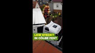 LKW steckt in Cölbe fest