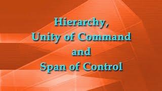 Hierarchy, Unity of Command and Span of Control