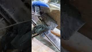 Подготовка к вклейке нового транца катера