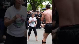 GRANDMA'S FLYING KICK!  (Giant Fighter NEVER Saw It Coming!)  #epicbattle #martialarts #motivation