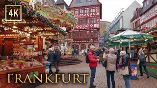 Frankfurt City Walk, Germany, Christmas Market & Downtown