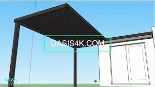 4K Aluminum Pergola Patio Cover 3D Rendering to build by Oasis Patio Cover. BTS
