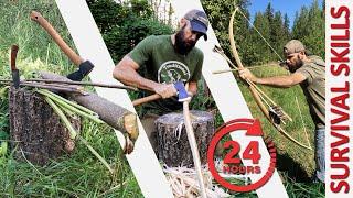 Live Tree to PRIMITIVE BOW in 24hrs - All Natural Materials