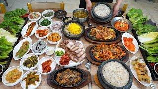 Amazing! Korean table d'hote in the forest(a meal made of organic ingredients) / Korean street food