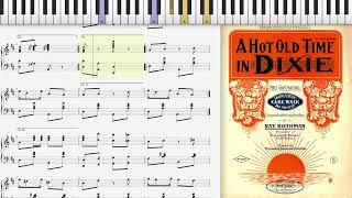 Hot Old Time In Dixie by Nat Rothman (1904, Ragtime piano)