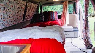 MINIVAN TOUR (Shower, Sink, Stove, Solar, and more!)- 1991 Ford Aerostar turned into Camper.