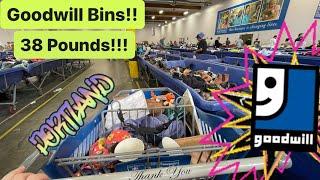 Let’s Go To Goodwill Bins! IN Portland Oregon! Filled The Cart With A MASSIVE 38 Pounds! +HAUL!