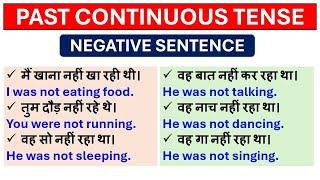 Past Continuous Tense Affirmative Negative Sentences | English Grammar by Ranka English | Tense