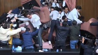 All out brawl in Taiwan parliament over controversial legislation