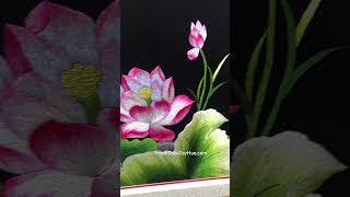 Tranh thêu hoa sen - tranh thêu tay Huế