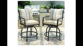 LOKATSE HOME Patio Bar Height Chairs, Outdoor Swivel Bar Stools Chairs -  Overview