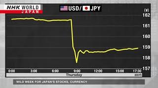 Wild end to week for Japan's stocks, currencyーNHK WORLD-JAPAN NEWS
