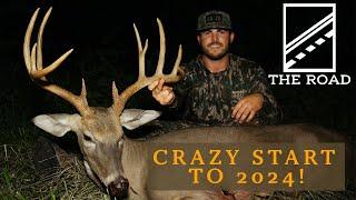 BIG Missouri buck at 5 yards!!! Cole punches the first tag!|| The Road