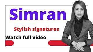 Simran name signature style #easysignature