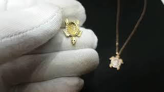 14K Real Solid Gold Sea Turtle Pendant Necklace for Good Luck - GoldNX35