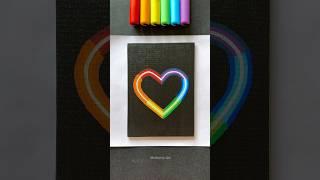 Satisfying Heart with Neon Light #shorts #craft #art #drawing #crafts #satisfying