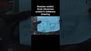 Russian soldier finds Ukrainian soldier's kids drawing