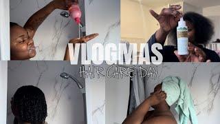 VLOGMAS DAY 18 | WATCH ME DO MY HAIR CARE ROUTINE #WASHDAY