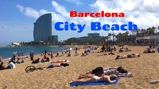 Barcelona Beach Walk at Playa de Sant Sebastià in May 2021