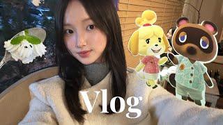 [vlog] 시험기간 대학생 브이로그‍| 동물의숲아쿠아리움 | 서촌나들이 | 안테이쿠 | 합정맛집 | 무화과디저트