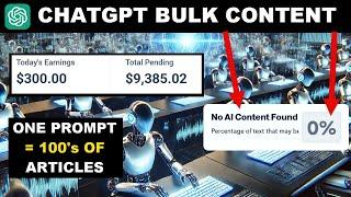 ChatGPT 4o Bulk Content Hack - Super Simple Content That Makes Money!